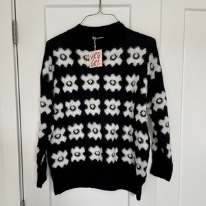 VRG GRL UNWORN girl gang floral knit sweater size S/M tags still on!